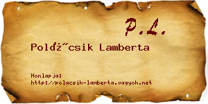 Polácsik Lamberta névjegykártya